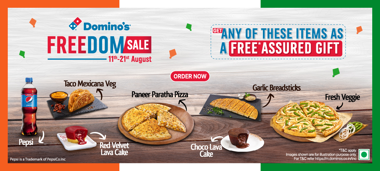 Enjoy Domino’s FreeDOM Sale with Assured Free Gifts