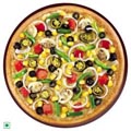 Black Olives, Onion, Crisp Capsicum, Mushroom, FreshTomato, Golden Corn, Jalapeno & Extra Cheese.